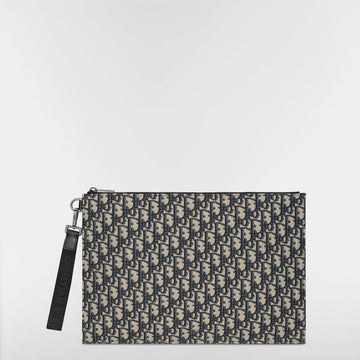 DIOR A4ポーチ - ベージュ & ブラック Obliqueジャカード 153974280