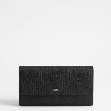 Dior Flap Long Wallet - Black Gravity Leather 153974282