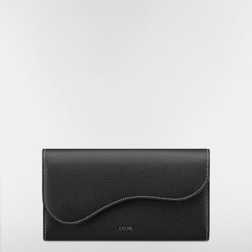 Dior Saddle Long Wallet - Black Grained Calfskin 153974297