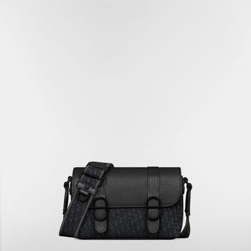 Dior Daily Mini Flap Strap Bag - Black Micro Jacquard & Black Grain Cowhide, Black Grain Calfskin 153974310