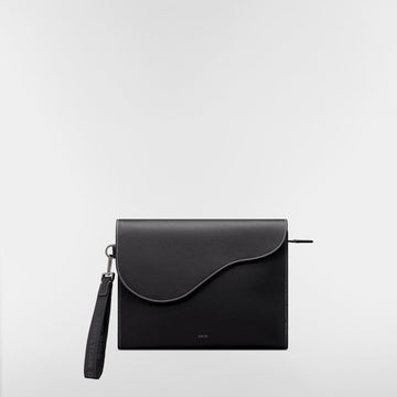 Dior Saddle A5 Triangle Pouch - Black Grain Calfskin 153974321