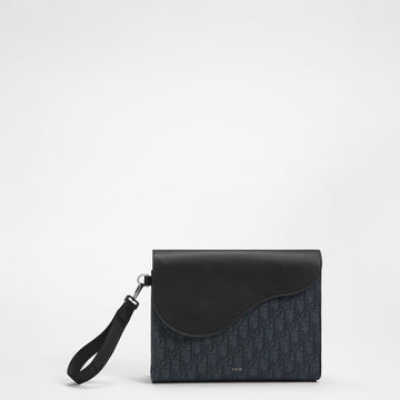 DIOR Saddle A5 Dreieckige Tasche - Schwarz Oblique Jacquard & Schwarz Rindsleder 153974335