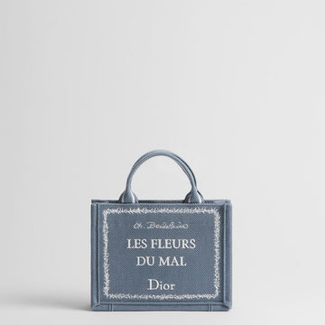 DIOR Mini Tote Strap Bag - Blau & Weiß Baumwolle mit Stickerei (20 x 15.5 x 6cm) 153974341