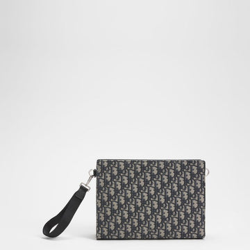 DIOR A5 トライアングル ポーチ - ベージュ & ブラック Oblique ジャカード 153974361