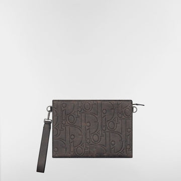 Dior A5 Triangle Pouch - Brown Gravity Vintage Leather 153974364