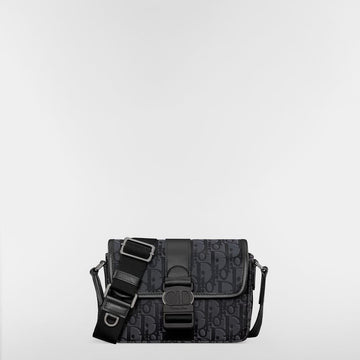 Dior Mini Flap Strap Bag - Black Oblique Nylon 153974379