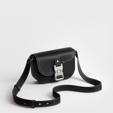 Dior Saddle Mini Flap Messenger Bag - Black Grain Calfskin 153974383