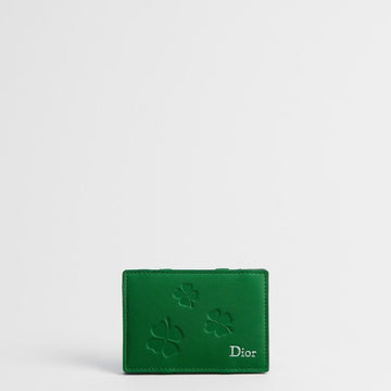 DIOR Magische Geldbörse - Hellgrün Kleeblatt Prägung Kalbsleder 153974405