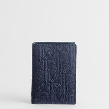 Dior Bifold Card Holder - Navy Blue Gravity Leather 153974439