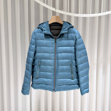 LORO PIANA キルティッドシルクドゥイルフーデッドパディング 153975086