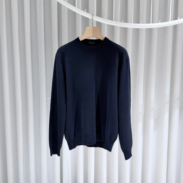 LORO PIANA Parkville Crewneck Pullover Baby Cashmere Navy 153975668