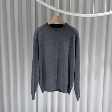 LORO PIANA Baby Cashmere Rundhalsstrickpullover Grau (50) 153975753