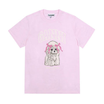 Ganni Poodle Logo Women's T-Shirt 153897432 [P]