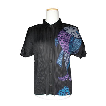 ISSEY MIYAKE Pleats Please Fish Print Short Sleeve Shirt 3 153989425