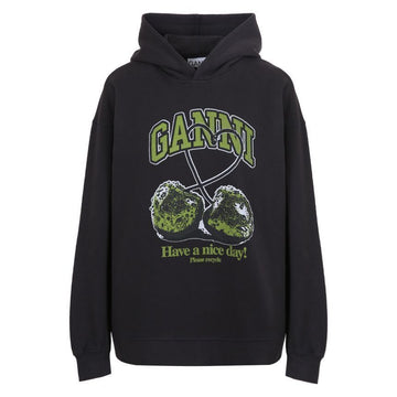 GANNI Oversized Hoodie Isoli Cherry schwarz 25FW T4285 252 145817752