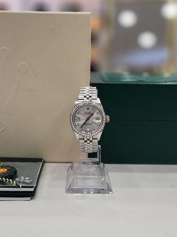 Rolex Datejust Diamond Bezel Silver Dial 28MM Women's Watch 27938 153991231