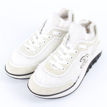 CHANEL Knit Sneakers with CC Logo White 36(230) 154022961