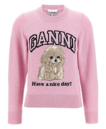 GANNI ピンクプードルジャケットニットK2499 868 151056806