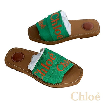 CHLOE Damen Flach Sandalen Slipper Grün 153826817