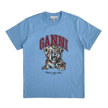 GANNI Tiger-Logo Basic Jersey Relaxed T-Shirt 26SS T4007 745 149748780