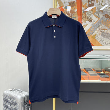 HERMES ダブルテクニカルポロシャツ ネイビー H800271 154026599