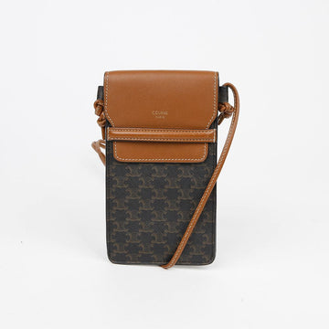 CELINE フラップ携帯電話ポーチ クロスバッグ 153694307