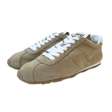 Miu Miu Plume Suede Sneakers Beige 5E114E 054 F0F24 F005 154029410