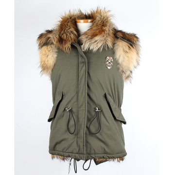 PHILIPP PLEIN ファー ミリタリー ベスト XS 154035546