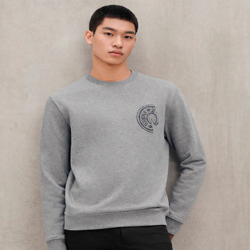 HERMES 25SS 刺繍パッチ メンズ トレーナー 146850097