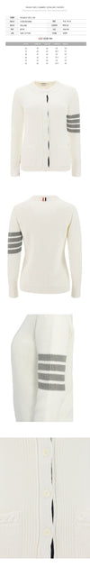 Thom Browne Diagonal Striped Cable Trim Cardigan White FKC487A Y3017 100 118712188 [P]