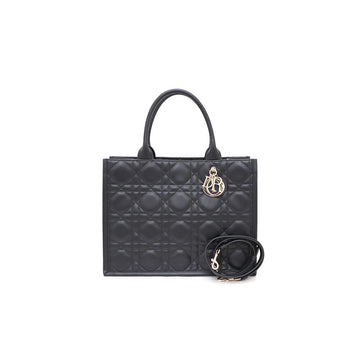 DIOR Schwarzer Macro Cannage Medium Book Tote Schultertasche M1324OWHP 154051711