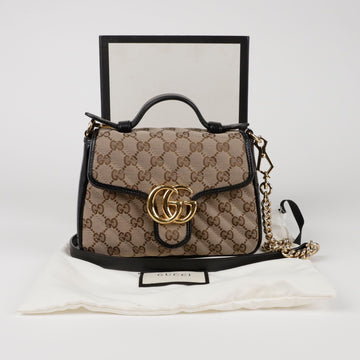 GUCCI 583571 GG マーモント ミニ トップ ハンドル トート ショルダーバッグ 153748509