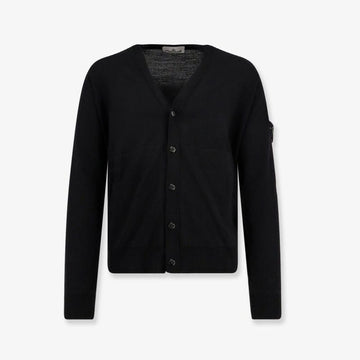 Stone Island Button Cardigan with Logo Patch 154055461