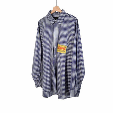 Martine Rose Oversized Gingham Boyfriend Shirt Blue 154068771