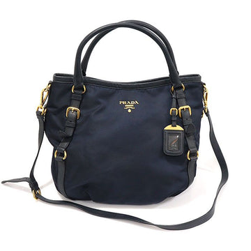 Prada Navy Tessuto Nylon Soft Calfskin Lettering 2WAY BR4993 154069375
