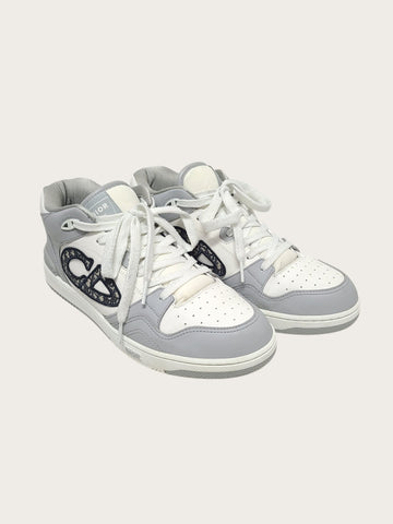 Dior Gray White Oblique B57 Mid-Top Sneakers 154070695