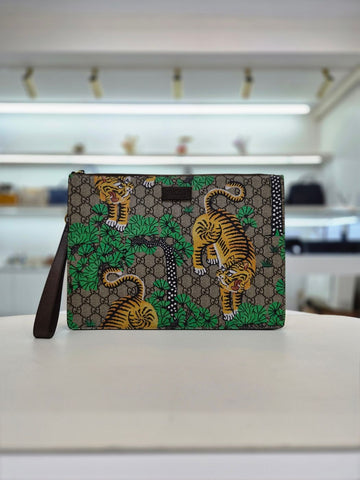 Gucci Bengal Tiger GG Supreme Canvas Large Clutch Bag 433665 154070710