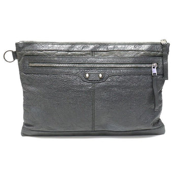 Balenciaga Gray Lambskin Motor Classic Clip Large Clutch 273023 154071520