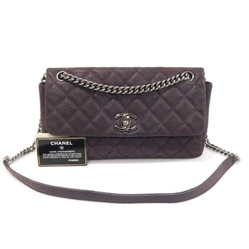 CHANEL Lila matte Caviar Nubuck Umhängetasche Lady Pearly Flap Medium (16. Serie) 154072737