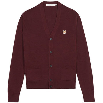 MAISON KITSUNE V-Ausschnitt Fox Kopf Burgunder 49391933