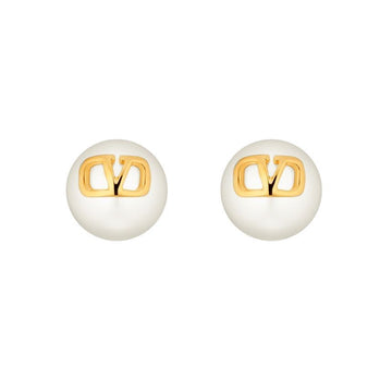 Valentino Garravani V Logo Pearl Metal Earrings 154120792