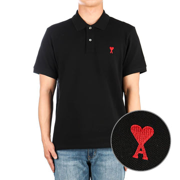 AMI Men's Heart Logo Polo Short Sleeve T-Shirt 154120831