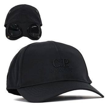 CP COMPANY ブラック クローム-R ゴーグル ベースボール キャップ 154122125