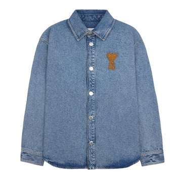 AMI Herzlogo Baumwollstrick Overshirt 152314362