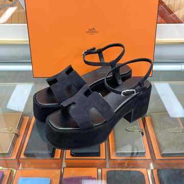Hermes 30 Platform Sandals Black H242123 154125179