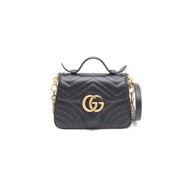 GUCCI GGマーモント ブラック ミニ トートバッグ ハンドバッグ クロスボディバッグ 547260 154125873