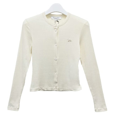 Maison Kitsune Women's Baby Fox Ribbed Cardigan Pure Ecru 154126969