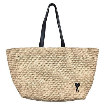 AMI Raffia Tote Bag Schultertasche mit Herzlogo 26SS (ULL740 AW0036 113) 154127000