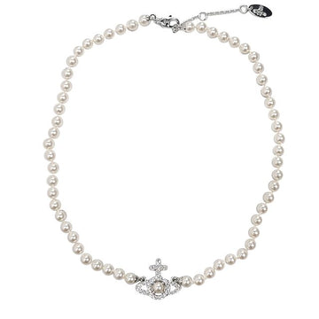 VIVIENNE WESTWOOD 26SS OLYMPIA Perlenhalskette Platin Weiß 154127833