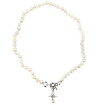 Vivienne Westwood ALEKSA Pearl Necklace Platinum Cream Rose (63010111 02P226 P226) 154127847